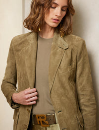 Preston Suede Jacket - Lichen Green