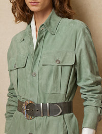 Veste-chemise Isla en cuir - Spring Sage