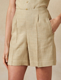 Ainsworth tweed shorts - Tan & Sage