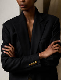 Veste Shelden en crêpe de laine - Black & Light Brass