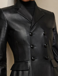 Veste Madelena en cuir - Black