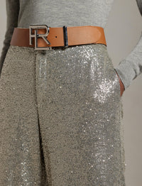 Decorated Welles wide-leg trousers - Classic Light Grey
