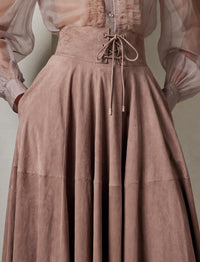 Jupe Abberton en daim - Mauve