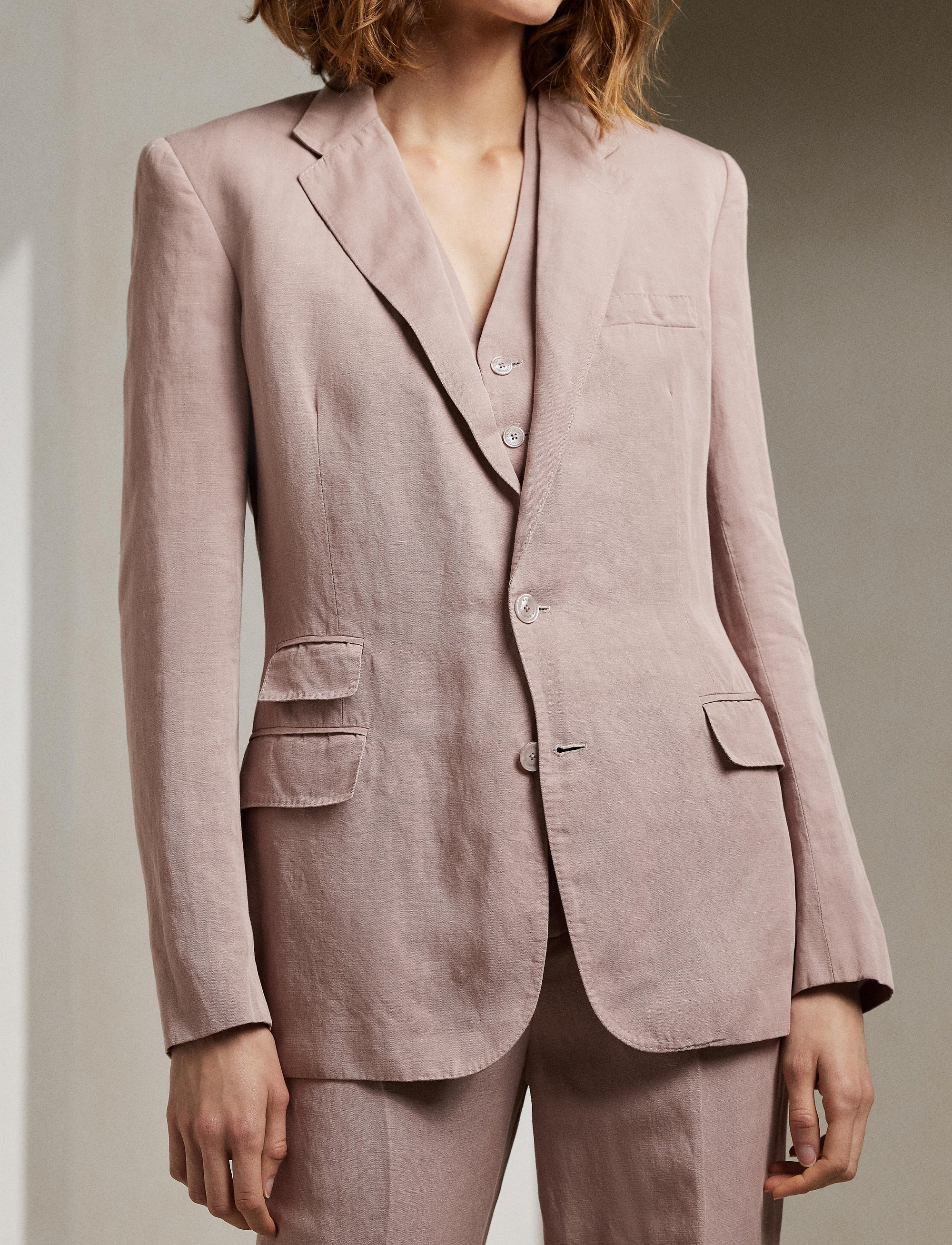 Odera jacket in mixed linen - Mauve