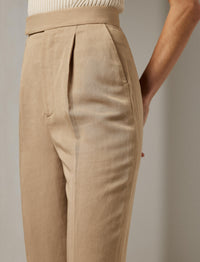 Evanne trousers in linen mix - Clay