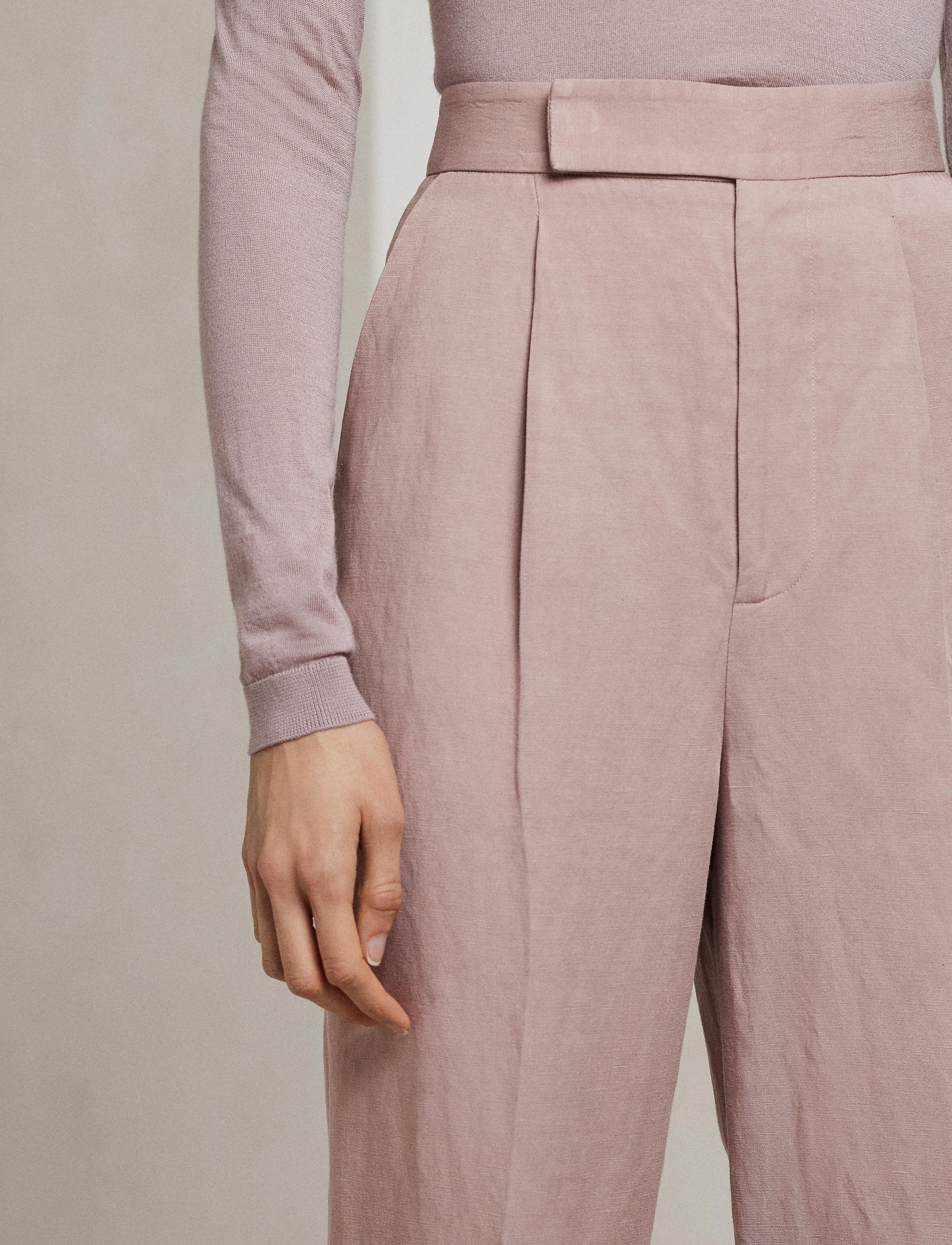 Evanne trousers in linen mix - Mauve