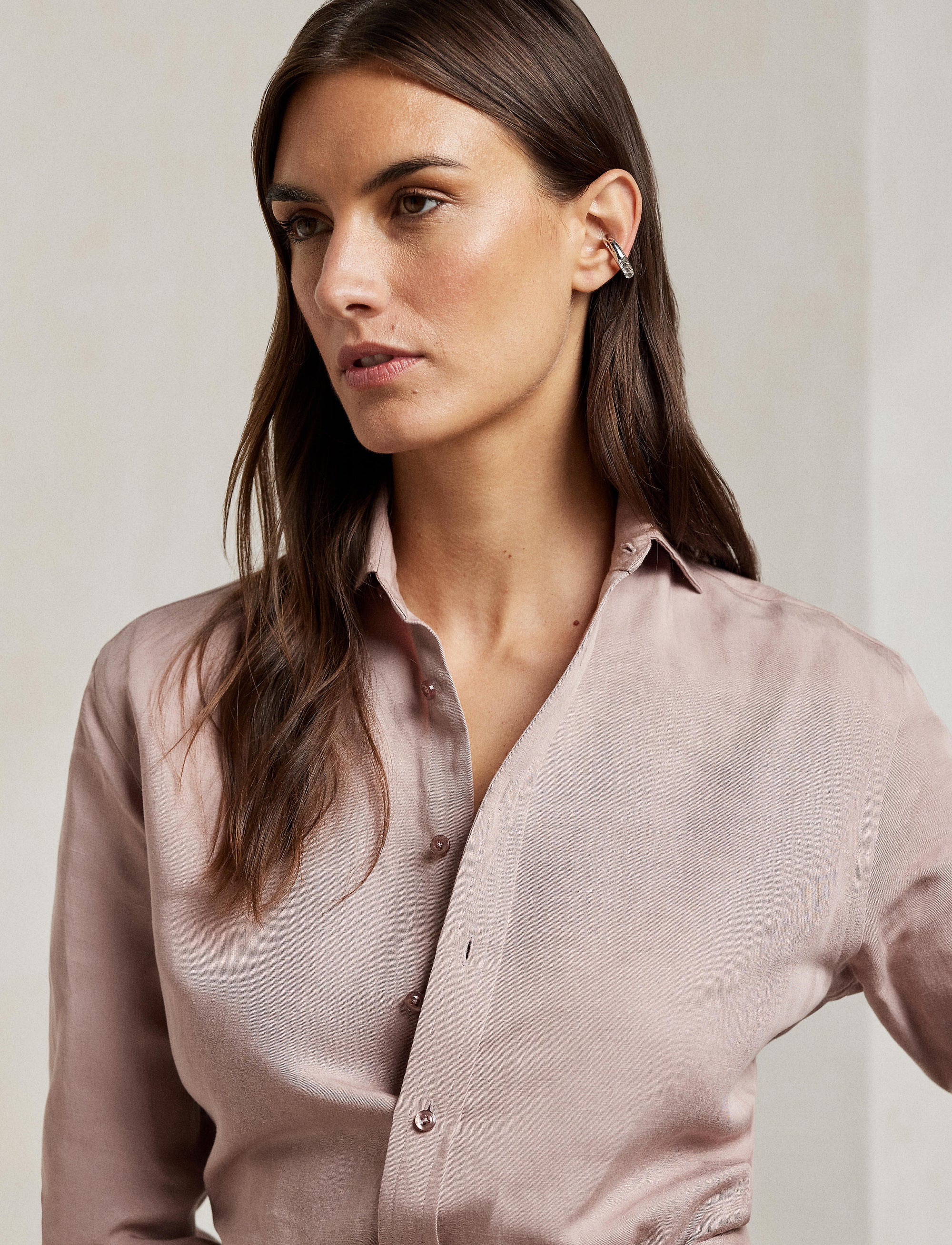 Chemise Adrien en lin Relaxed Fit - Mauve