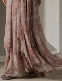 Jupe Kymberly fleurie et ornée en tulle - Light Mauve Multi