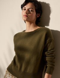 Pull surdimensionné bateau en cachemire - Moss
