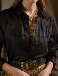 Chemise western Corrine en popeline - Black