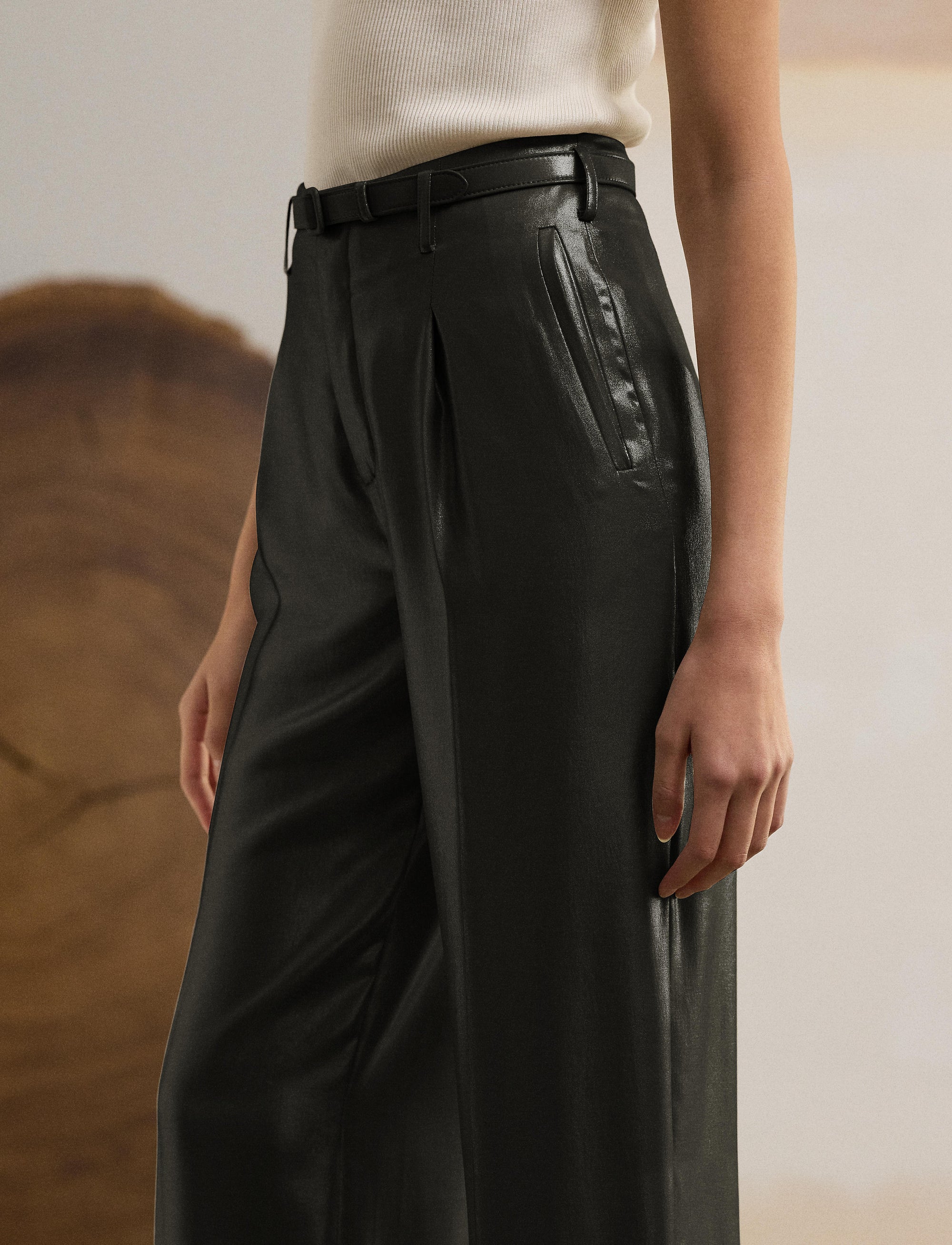 Pantalon Acklie en georgette lamée - Asteroid