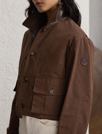 Katie cotton blend peach jacket - Mocha