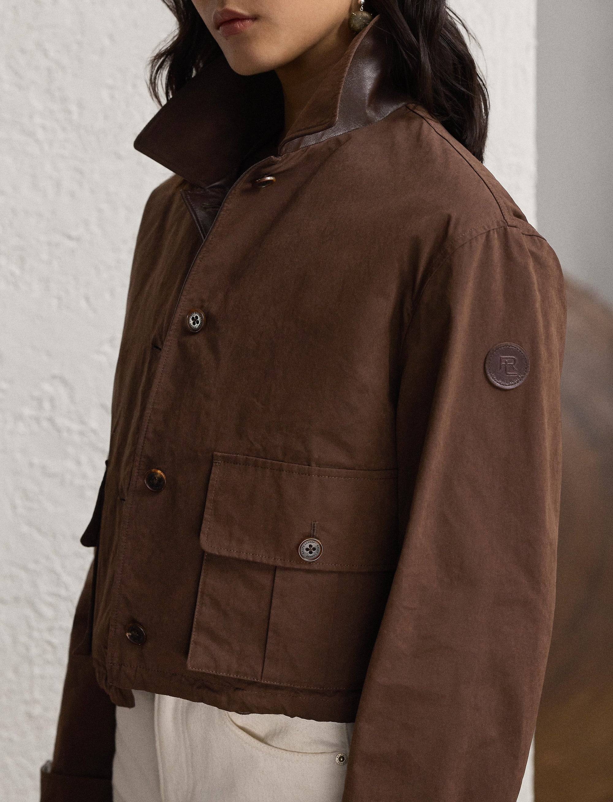 Katie cotton blend peach jacket - Mocha
