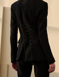 Veste Safia en laine mélangée - Black
