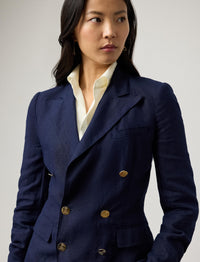 Camden jacket in linen - Lux Navy