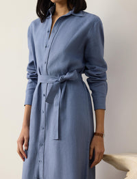 Robe Vicki en lin - Cornflower
