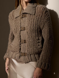 Cardigan en cachemire - Light Truffle Donegal