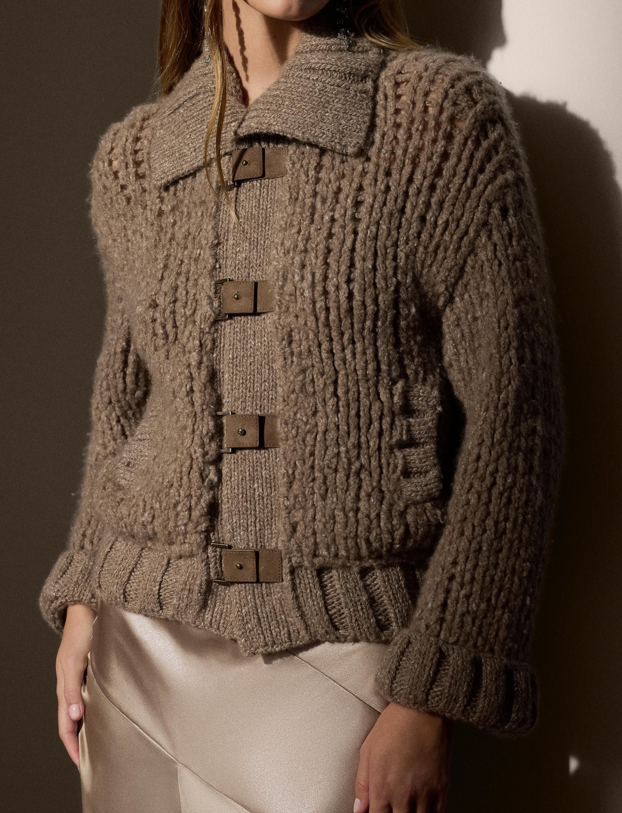 Cardigan en cachemire - Light Truffle Donegal