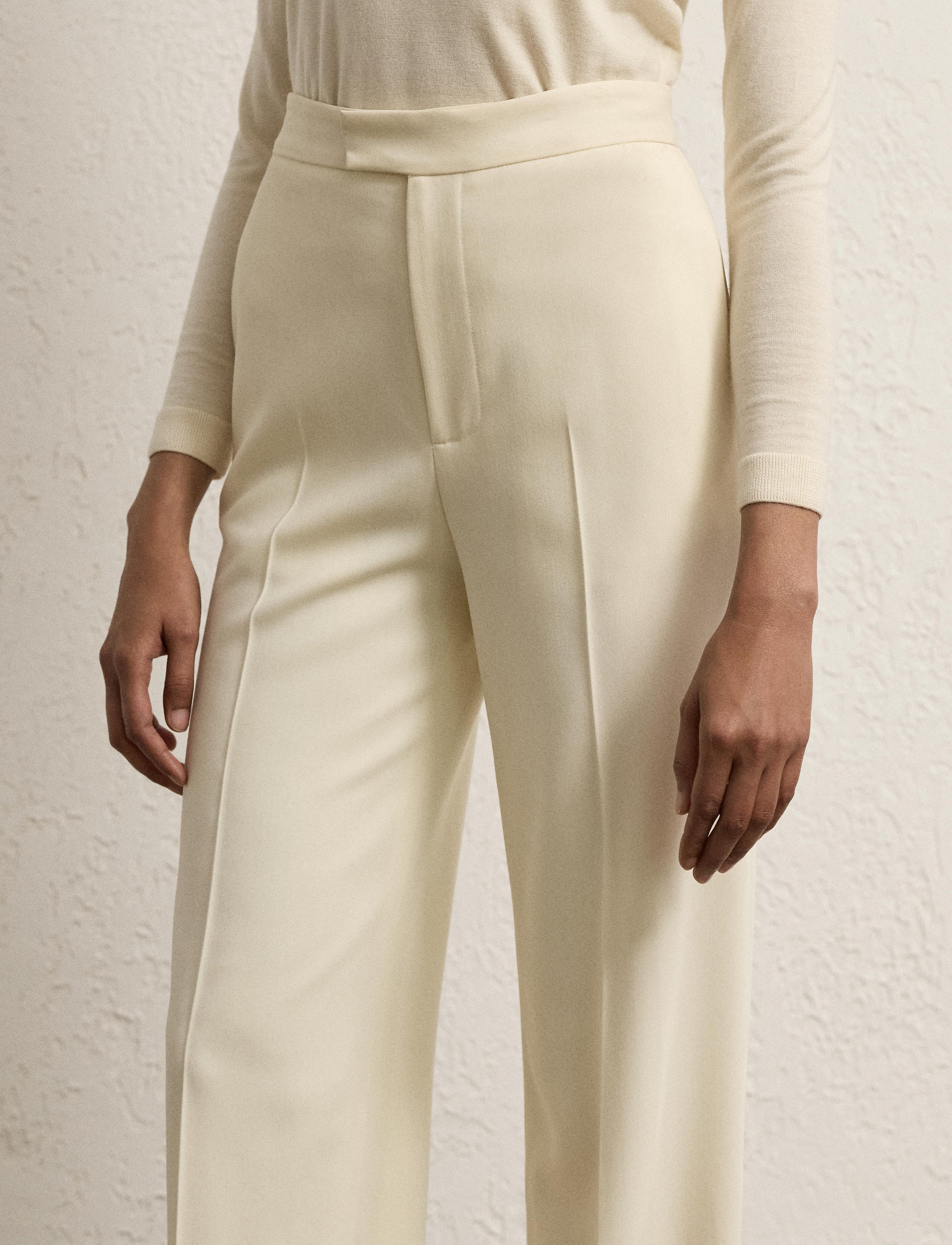 Pantalon Dean en gabardine de laine - Lux Cream