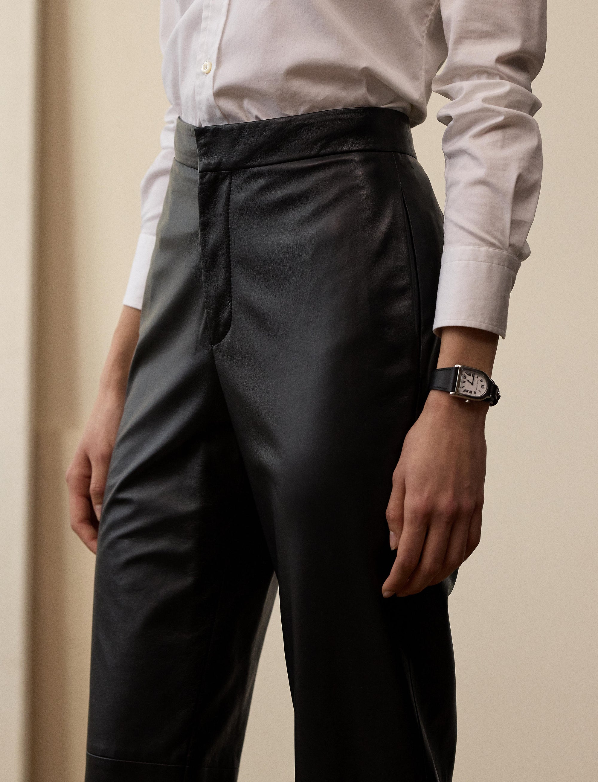 Pantalon Karly en cuir - Black