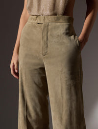 Pantalon Dean en cuir - Taupe Grey