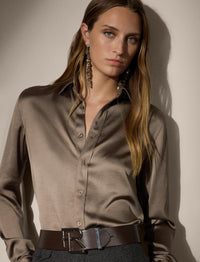 Chemise Kyle en soie - Truffle
