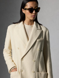 Veste Shirlee décorée à chevrons en laine - Lux Cream