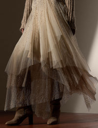 Jupe Daniela décorée en tulle - Mineral