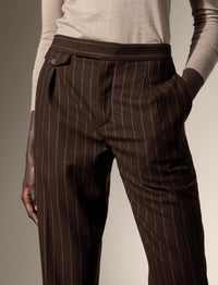 Bennet striped wool trousers - Brown & Cream