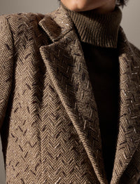 Veste Shirlee décorée à chevrons en laine - Brown & Cream