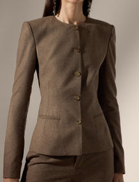 Washed flannel Jennette jacket - Taupe
