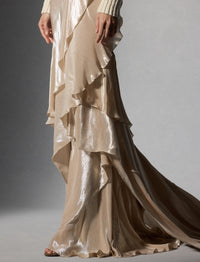 Neeva skirt in silk chiffon - Platinum