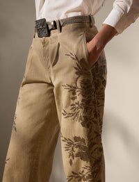 Fallon trousers decorated in cotton chino - Lux Tan