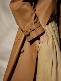 Niles leather trench coat - Caramel