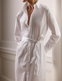 Arielle stretch satin dress - White