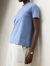 T-shirt Hallie en jersey de coton - Cornflower