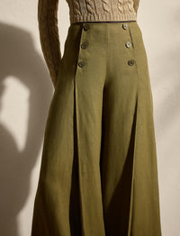 Pantalon Montaine en lin - Moss