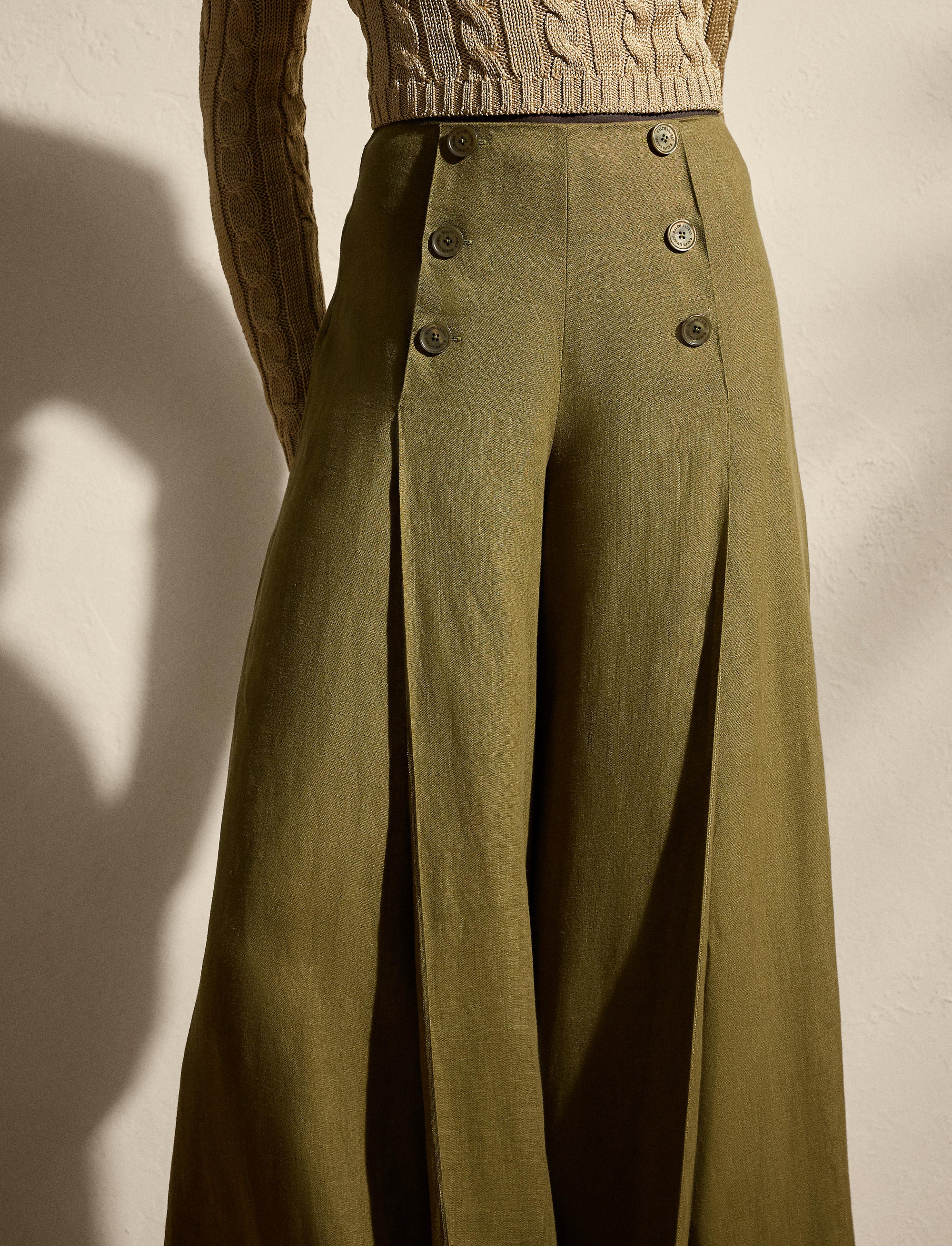 Pantalon Montaine en lin - Moss