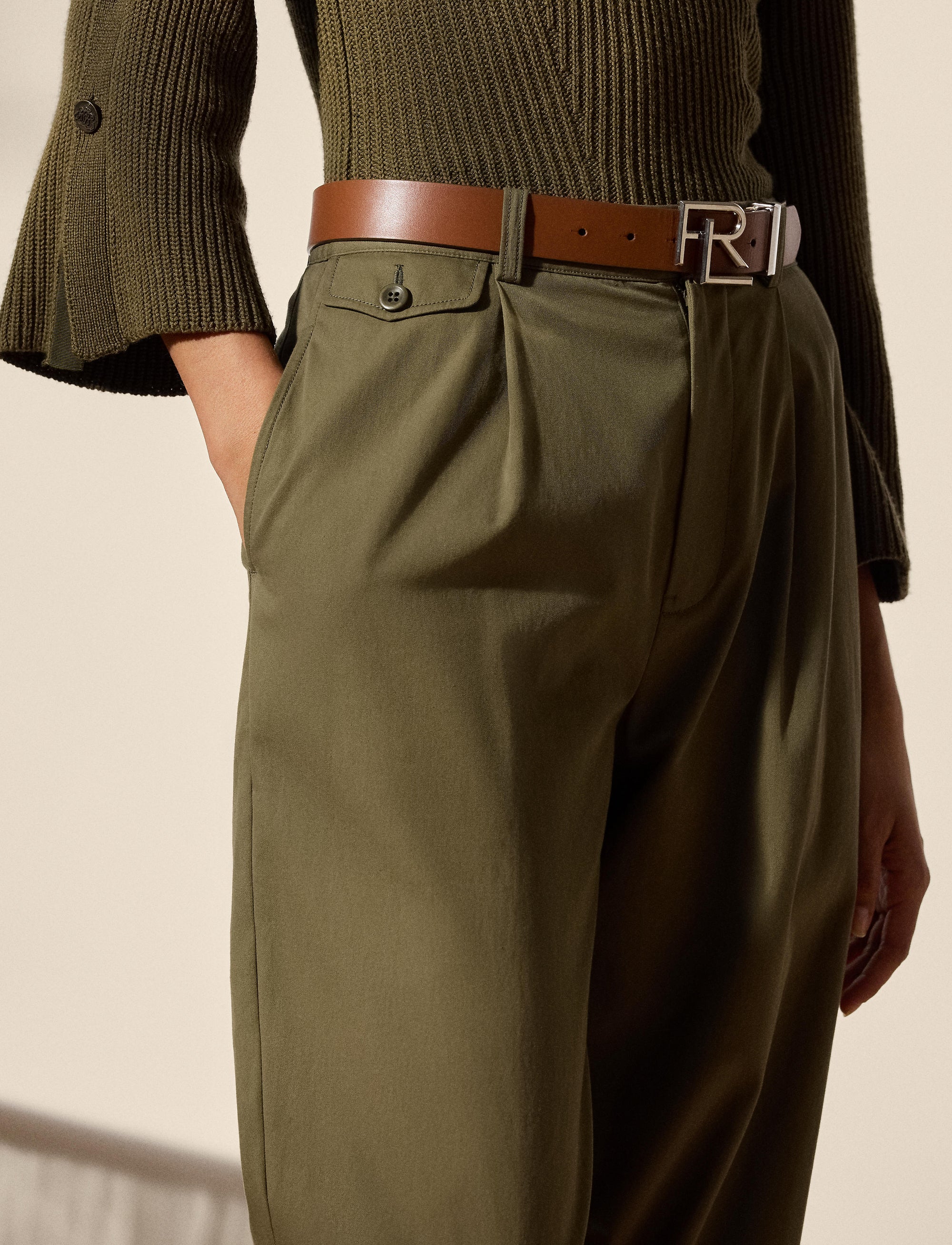 Pantalon Gordon en gabardine de coton - Moss