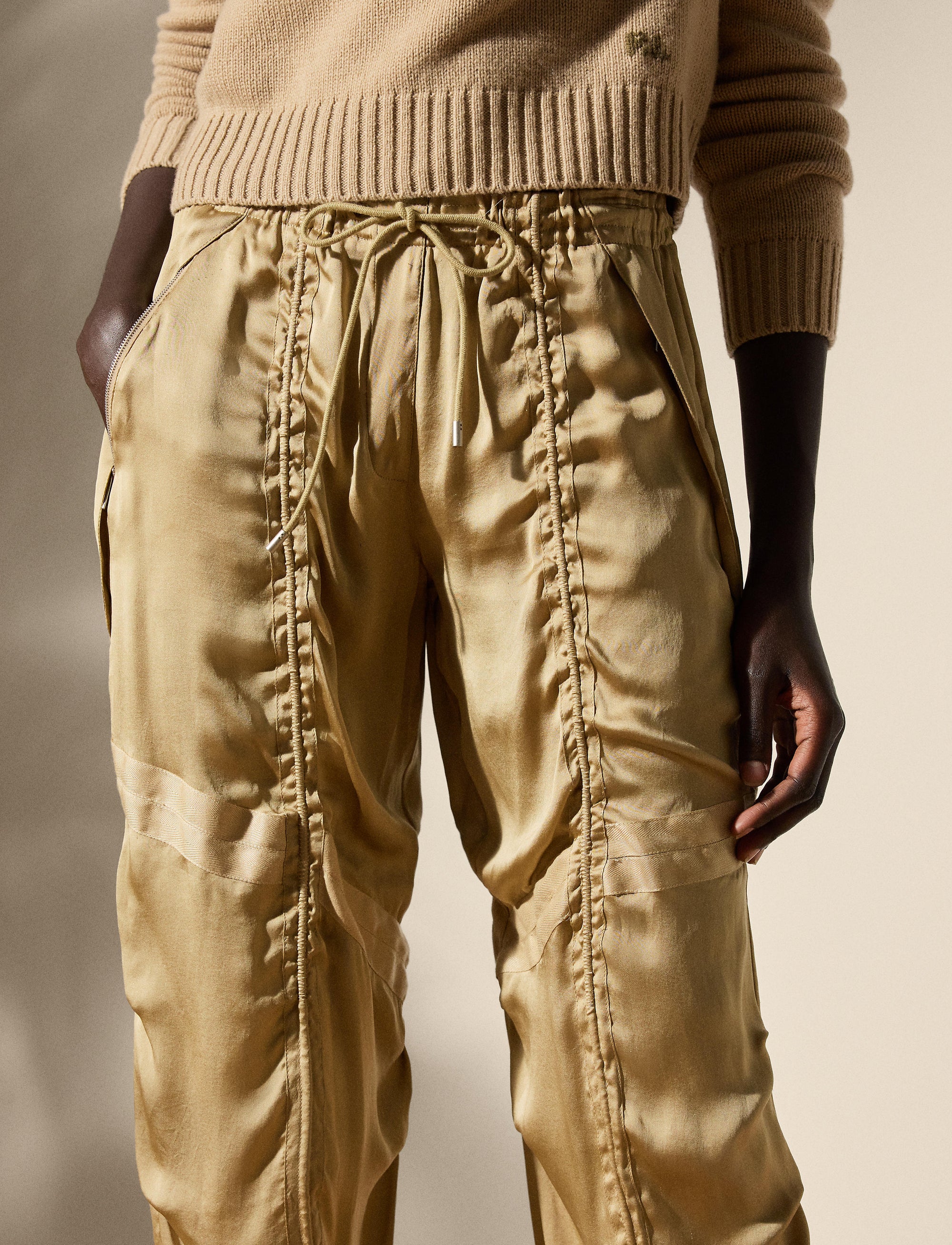 Pantalon Killian en soie - Lux Tan