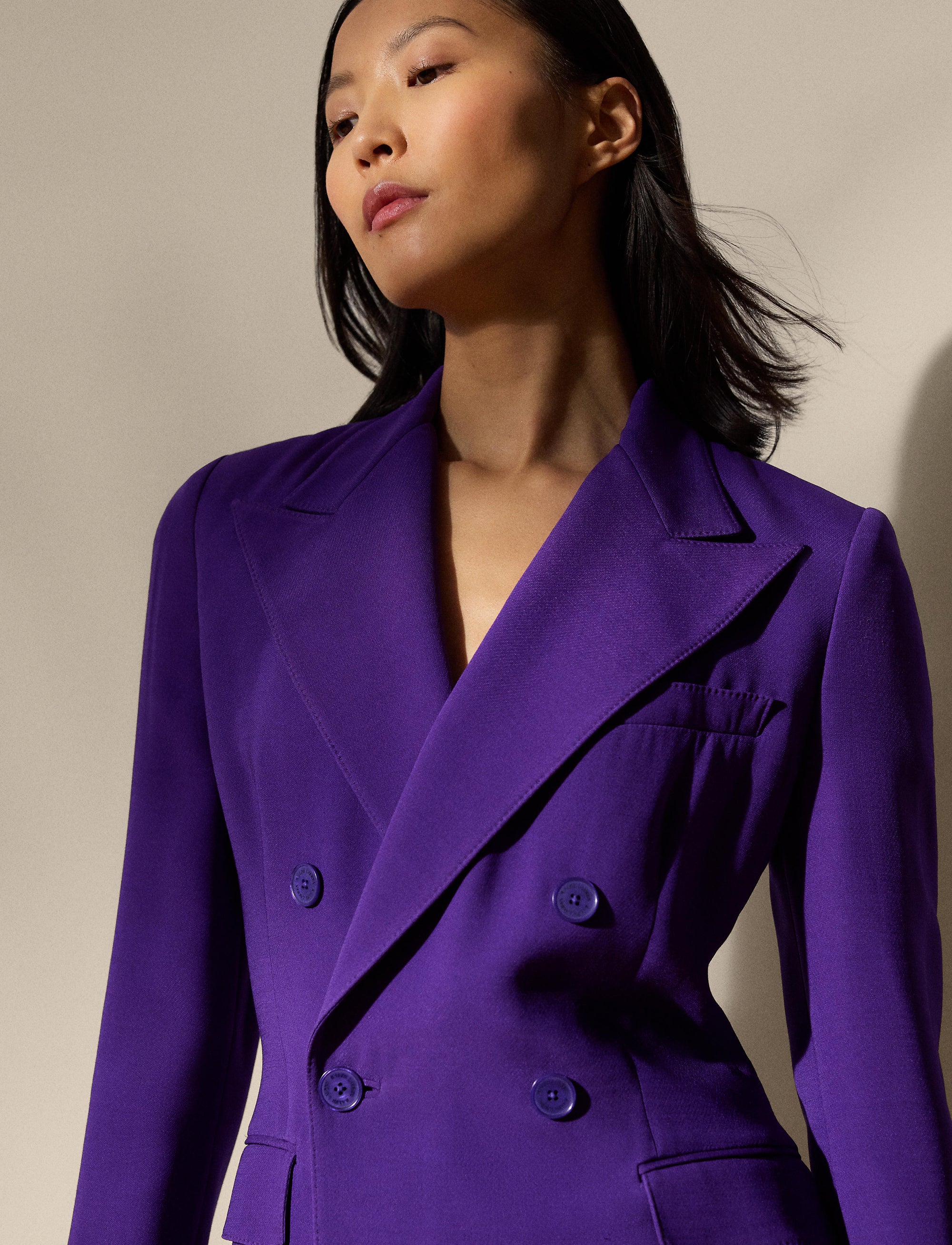 Veste Desmond en laine et soie mélangée - Purple