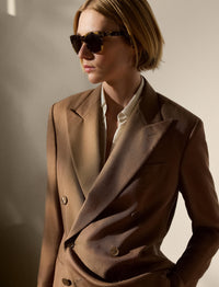 Veste Timothy en shantung de soie - Cocoa
