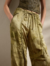 Pantalon Killian motif en soie - Moss & Multicolore