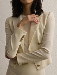 Veste Spencer en crêpe de laine - Lux Cream