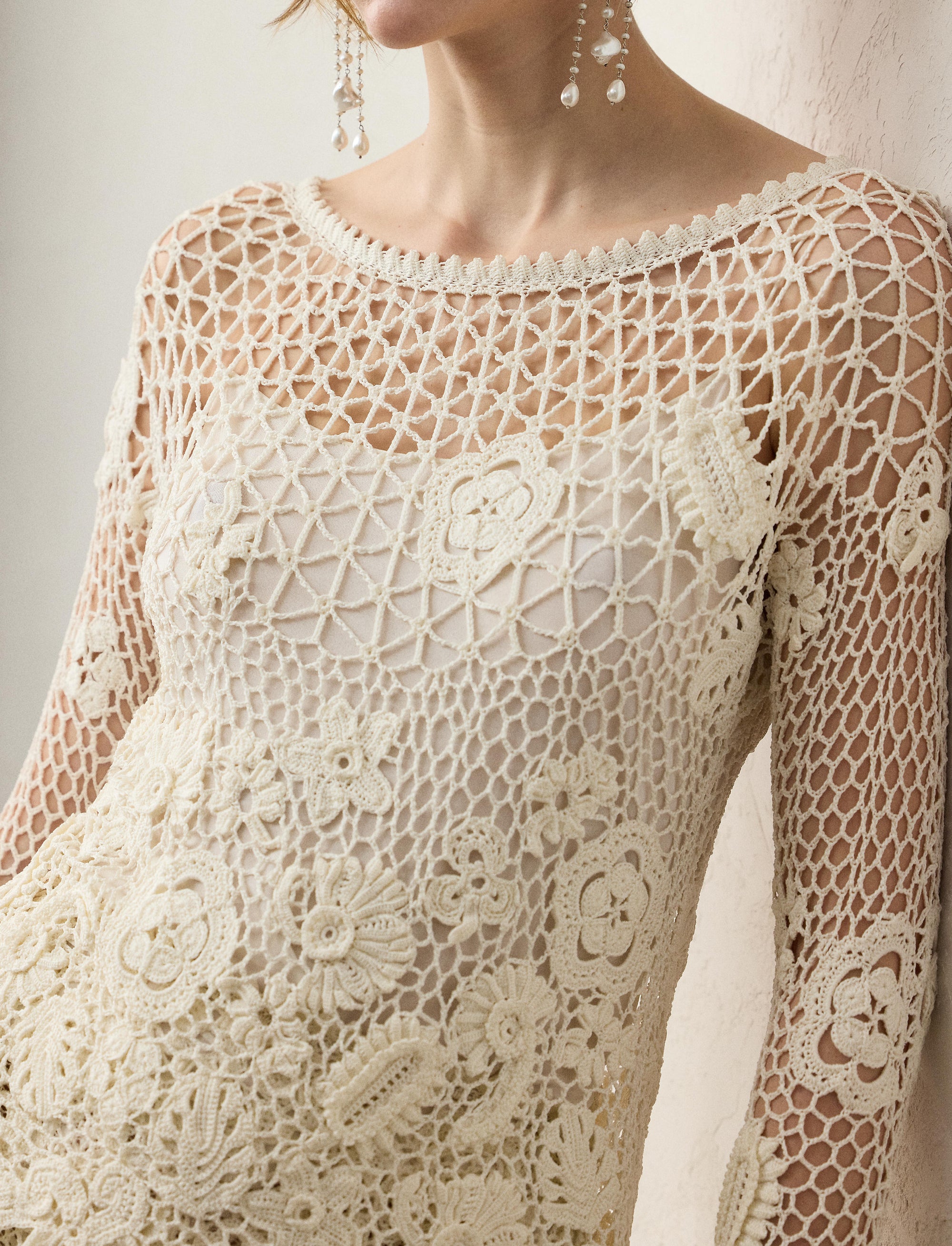 Pull manches longues en soie - Lux Cream