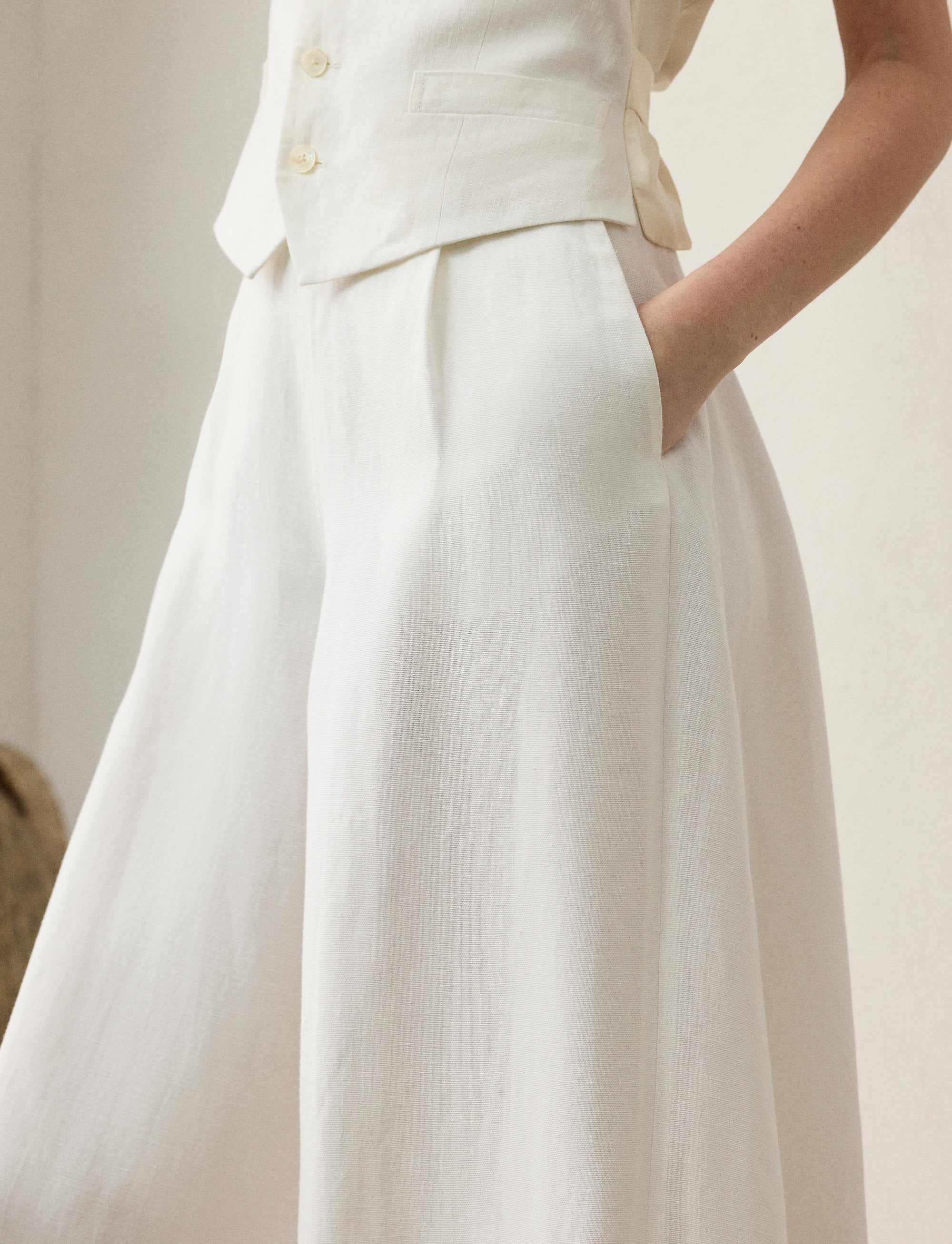 Pantalon Greeley en lin - White