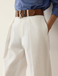 Jody trousers in washed cotton - White