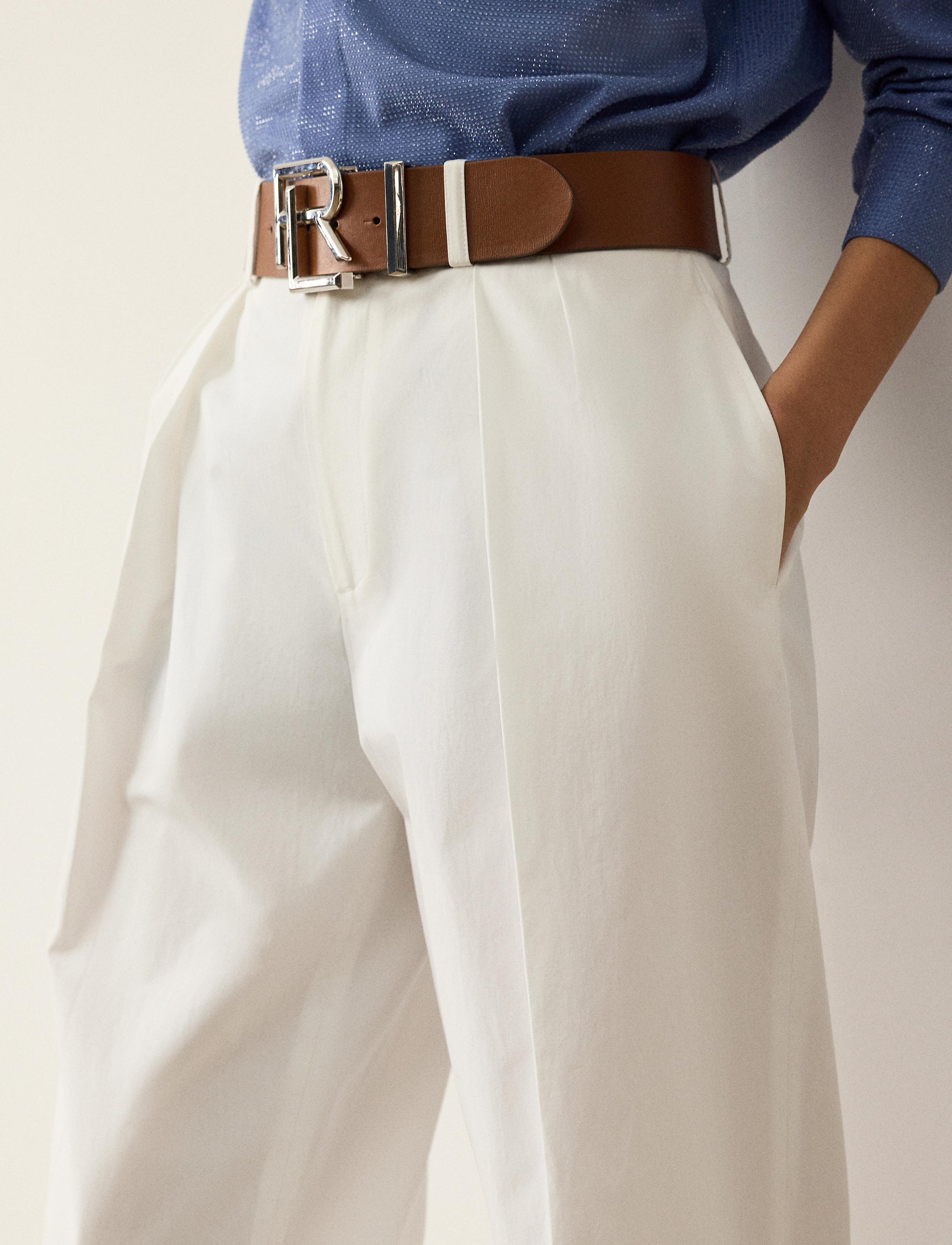 Jody trousers in washed cotton - White