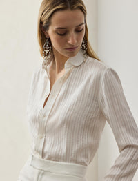 Cormac striped silk shirt - Cream