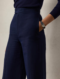 Dean trousers in linen - Lux Navy